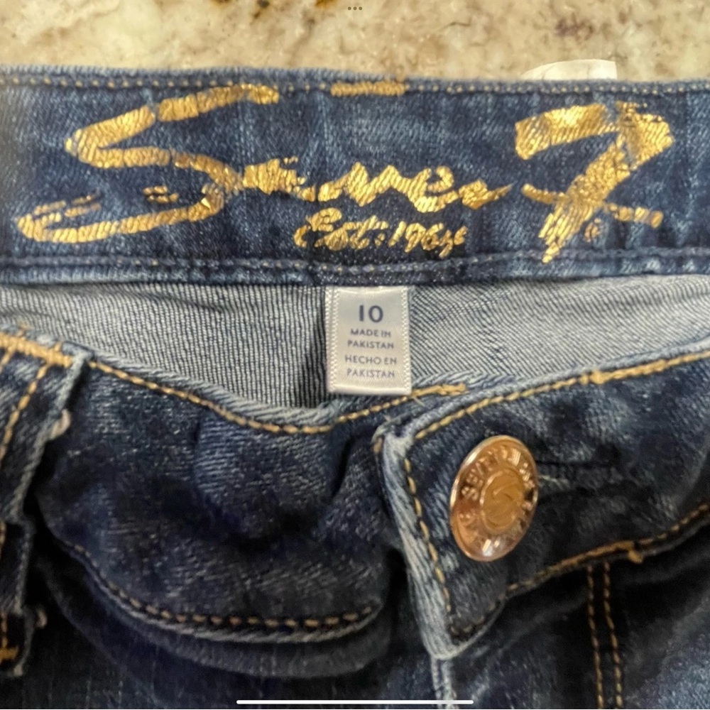 Seven7 Indigo Denim Jean Shorts women’s size 10 - Picture 8 of 9